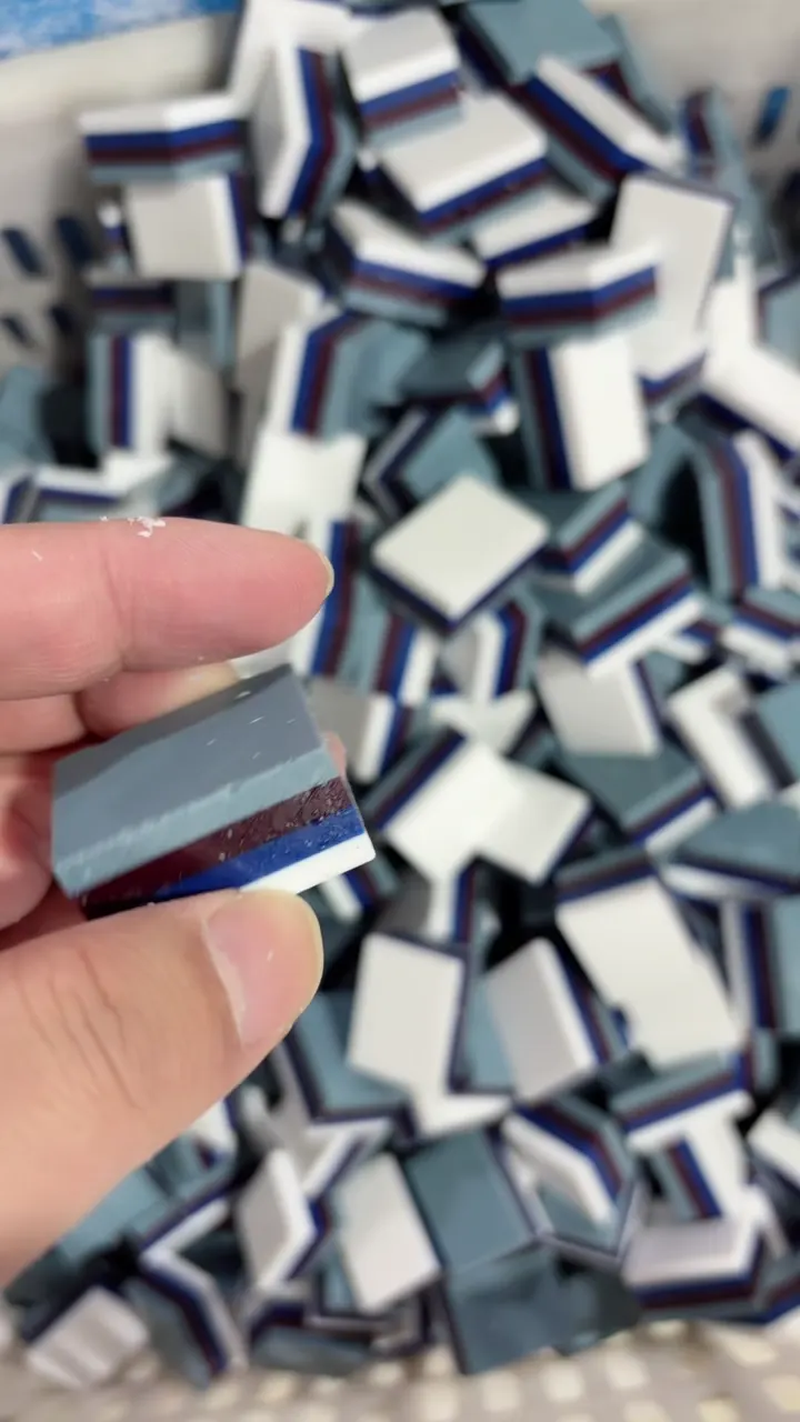 Blue-Gray 4-Layer Acrylic Mahjong Tile Blanks material reference
