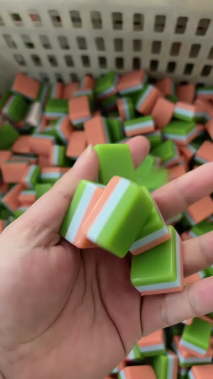 Green 3-Layer Acrylic Mahjong Tile Blanks material reference