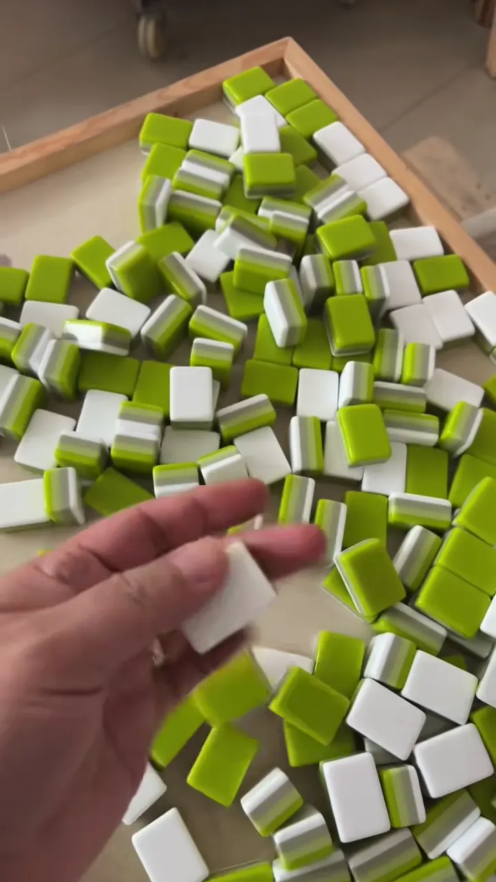 Green 4-Layer Acrylic Mahjong Tile Blanks material reference