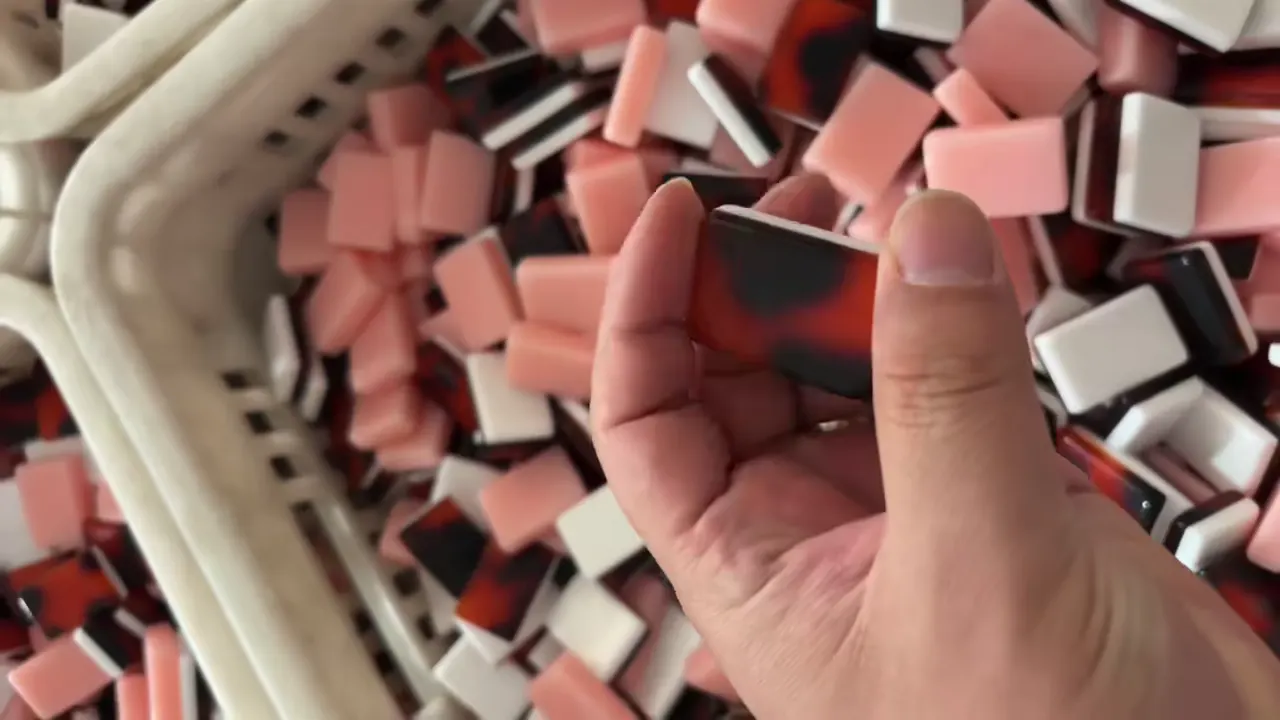 Leopard-Pattern 2-Layer Acrylic Mahjong Tile Blanks — Reference 2 material reference