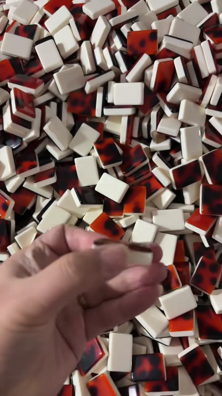 Leopard-Pattern 2-Layer Acrylic Mahjong Tile Blanks material reference