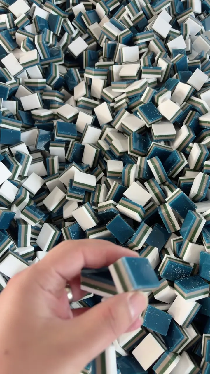 Navy and White 4-Layer Acrylic Mahjong Tile Blanks material reference