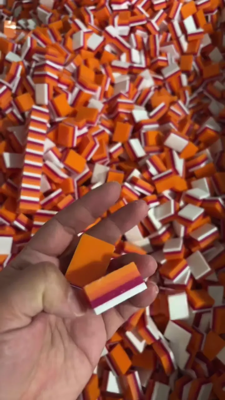 Orange 4-Layer Acrylic Mahjong Tile Blanks material reference