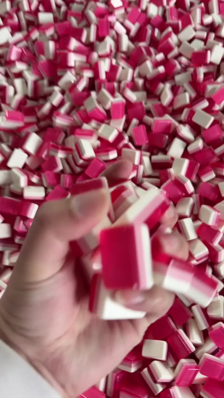 Pink 3-Layer Acrylic Mahjong Tile Blanks material reference