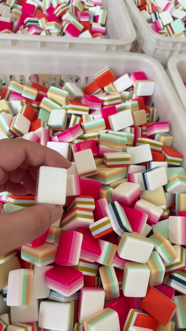 Pink 4-Layer Acrylic Mahjong Tile Blanks — Reference 2 material reference