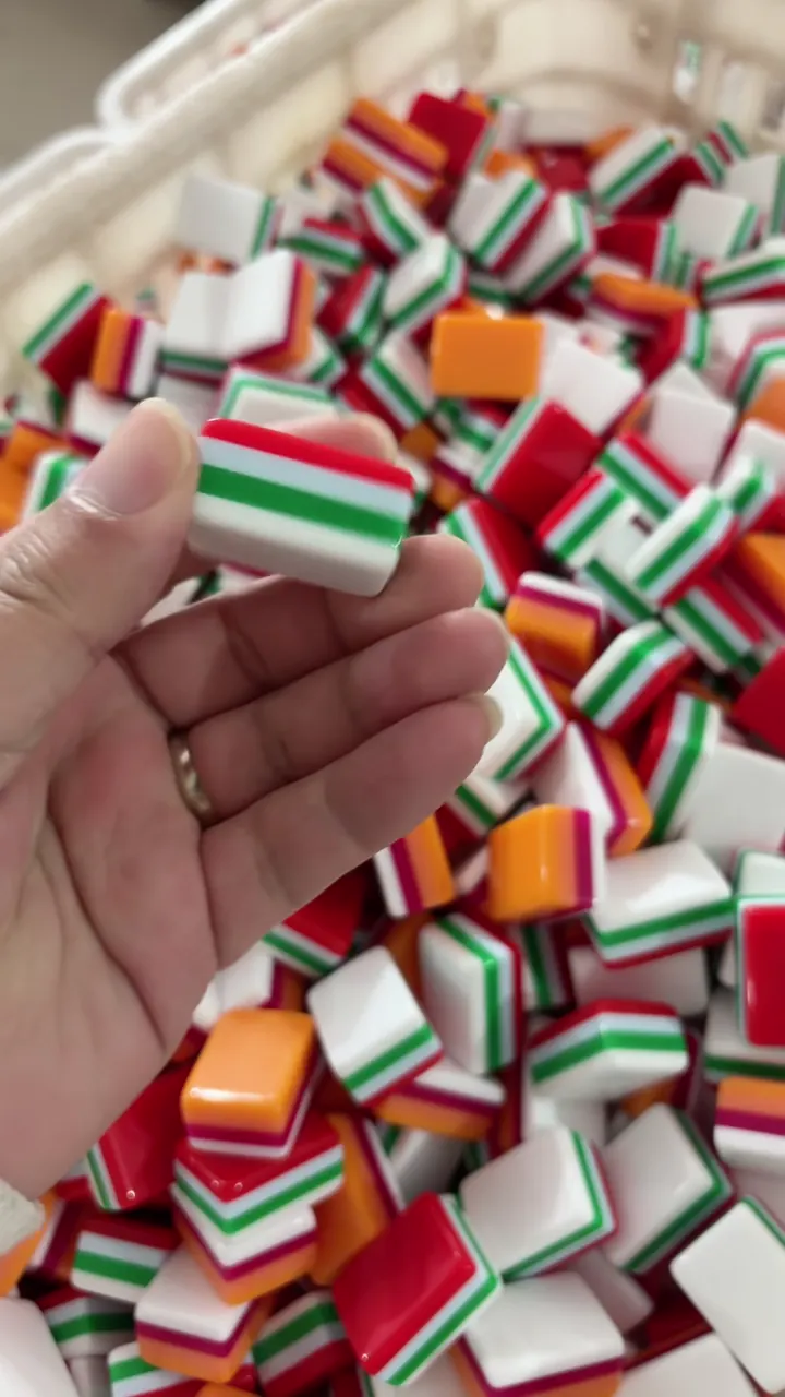 Red 4-Layer Acrylic Mahjong Tile Blanks material reference
