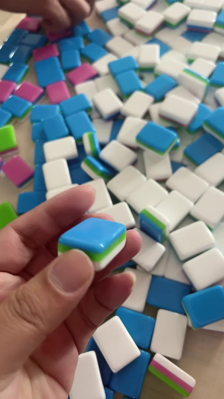 Sky Blue 3-Layer Acrylic Mahjong Tile Blanks material reference