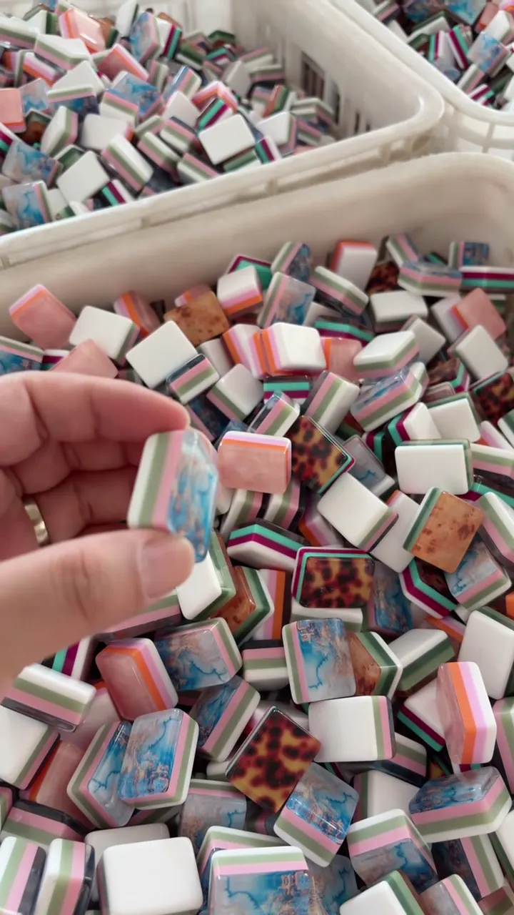 Mixed Custom Mahjong Tile Blank Production Batch material reference