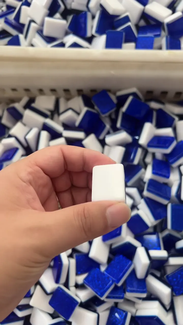 Blue Melamine Mahjong Tile Blanks material reference