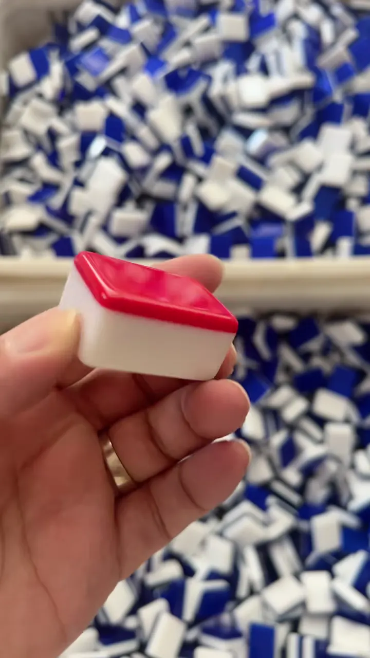 Red 2-Layer Melamine Mahjong Tile Blanks material reference