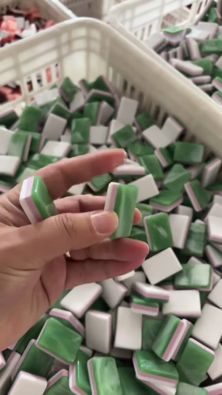 Green 3-Layer Mica-Effect Mahjong Tile Blanks — Reference 2 material reference