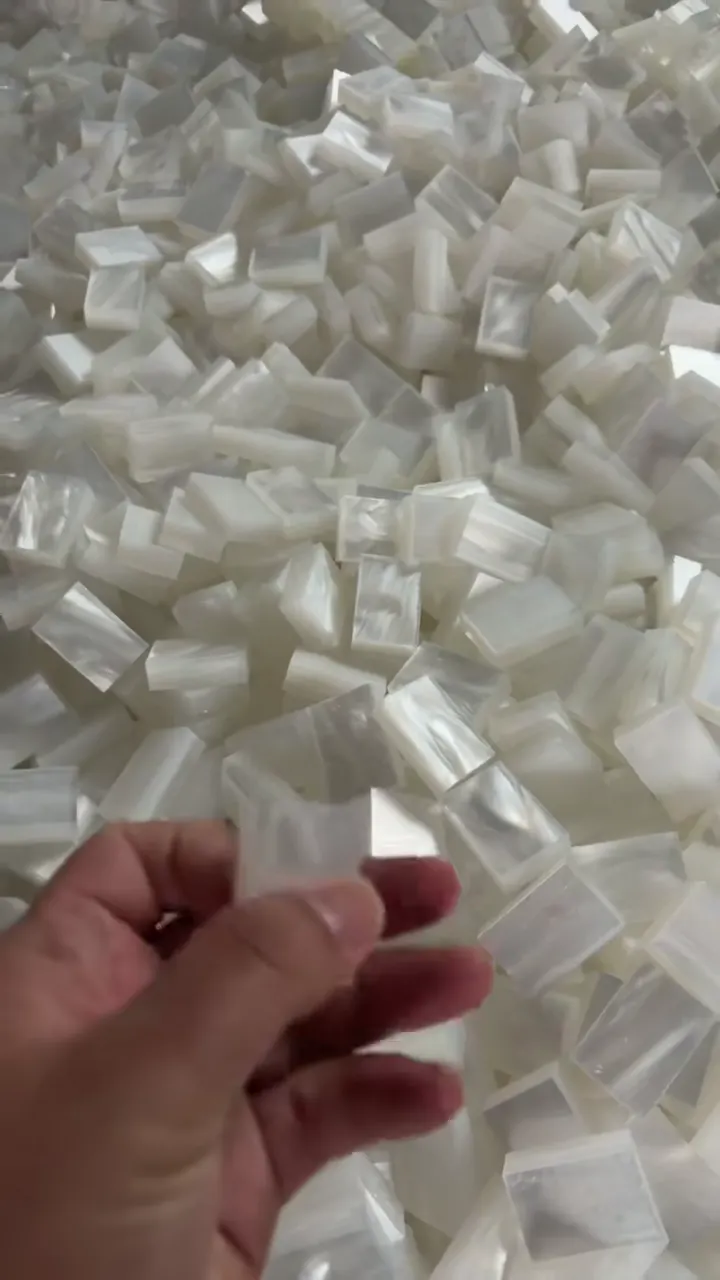 Pearl White Mica-Effect Mahjong Tile Blanks material reference
