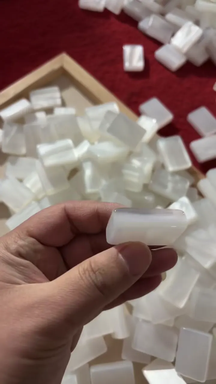 White Mica-Effect Mahjong Tile Blanks material reference